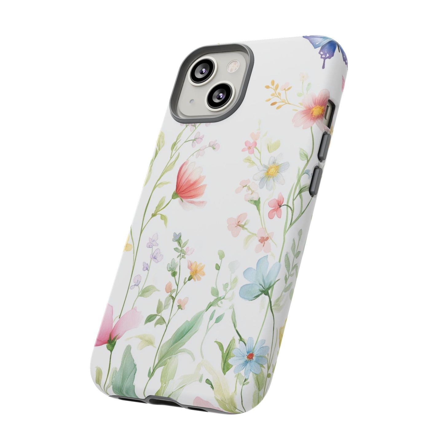 Watercolor Wildflower & Butterfly Phone Case - iPhone, Samsung, and Google case