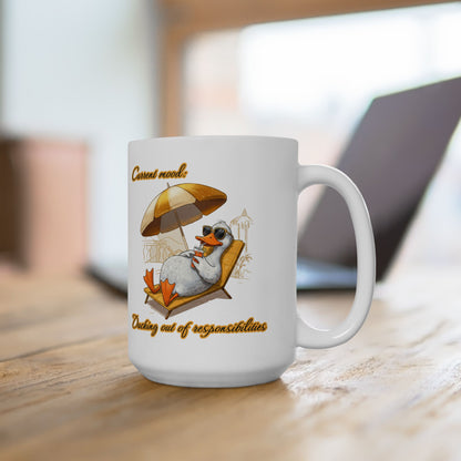 Chillaxing Duck Ceramic Mug - Fun Coffee Cup for Relaxation Lovers