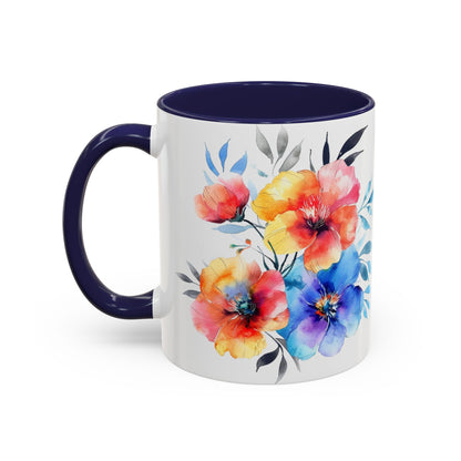 Oil colored  Wildflowers Accent Coffee Mug,  (11oz, 15oz)