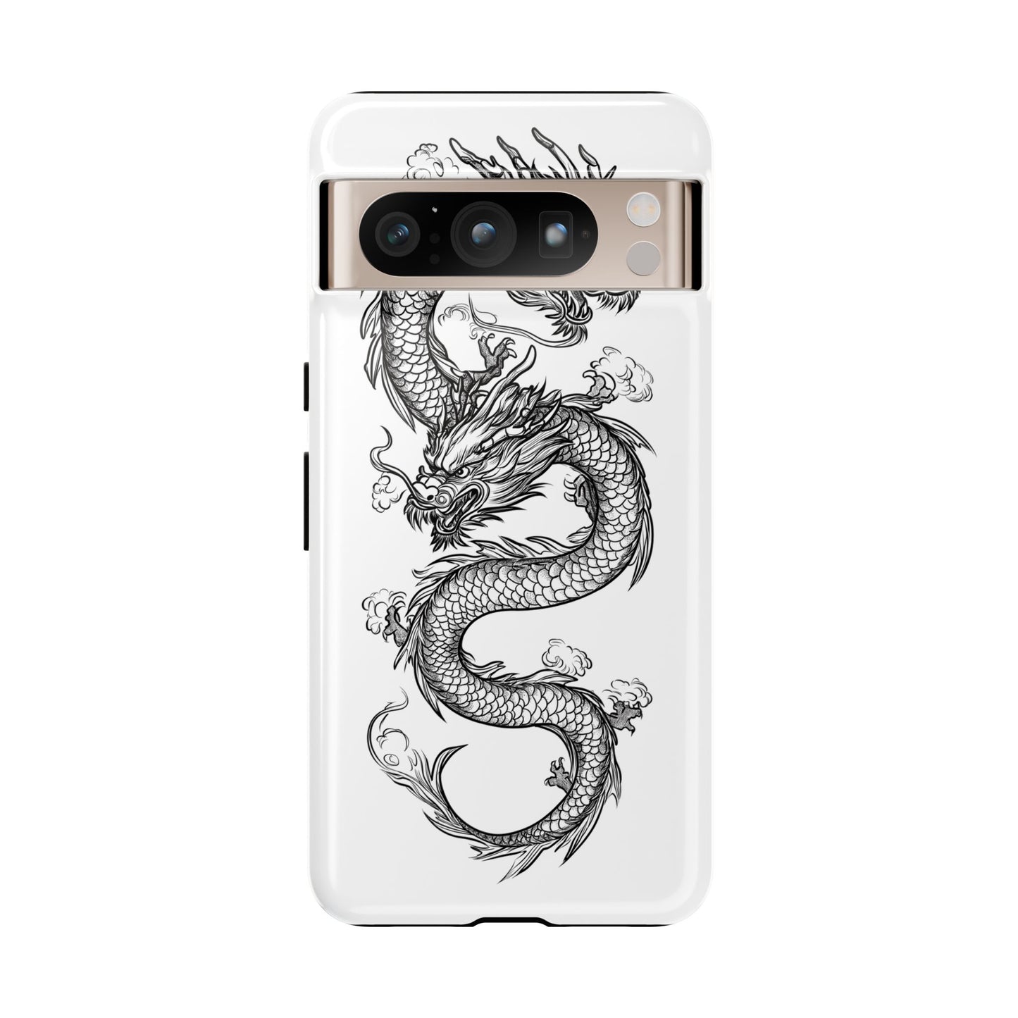 Dragons Phone Cases - Black Ink Tattoo Design of Dragons Tough Cases