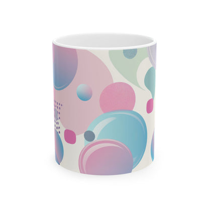 Bubbles Shapes Ceramic Mug - (11oz, 15oz)