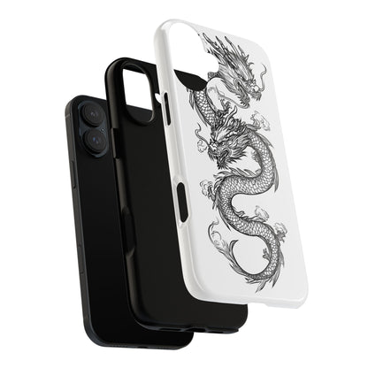 Dragons Phone Cases - Black Ink Tattoo Design of Dragons Tough Cases