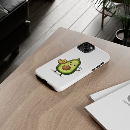 Tough Cases with Cute avocado cartoon character for iPhone, Samsung, and Google case