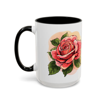 Elegant Floral Accent Coffee Mug - Perfect Gift for Garden Lovers