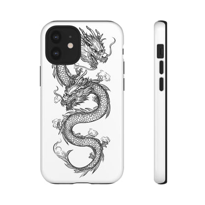 Dragons Phone Cases - Black Ink Tattoo Design of Dragons Tough Cases