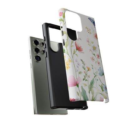 Watercolor Wildflower & Butterfly Phone Case - iPhone, Samsung, and Google case