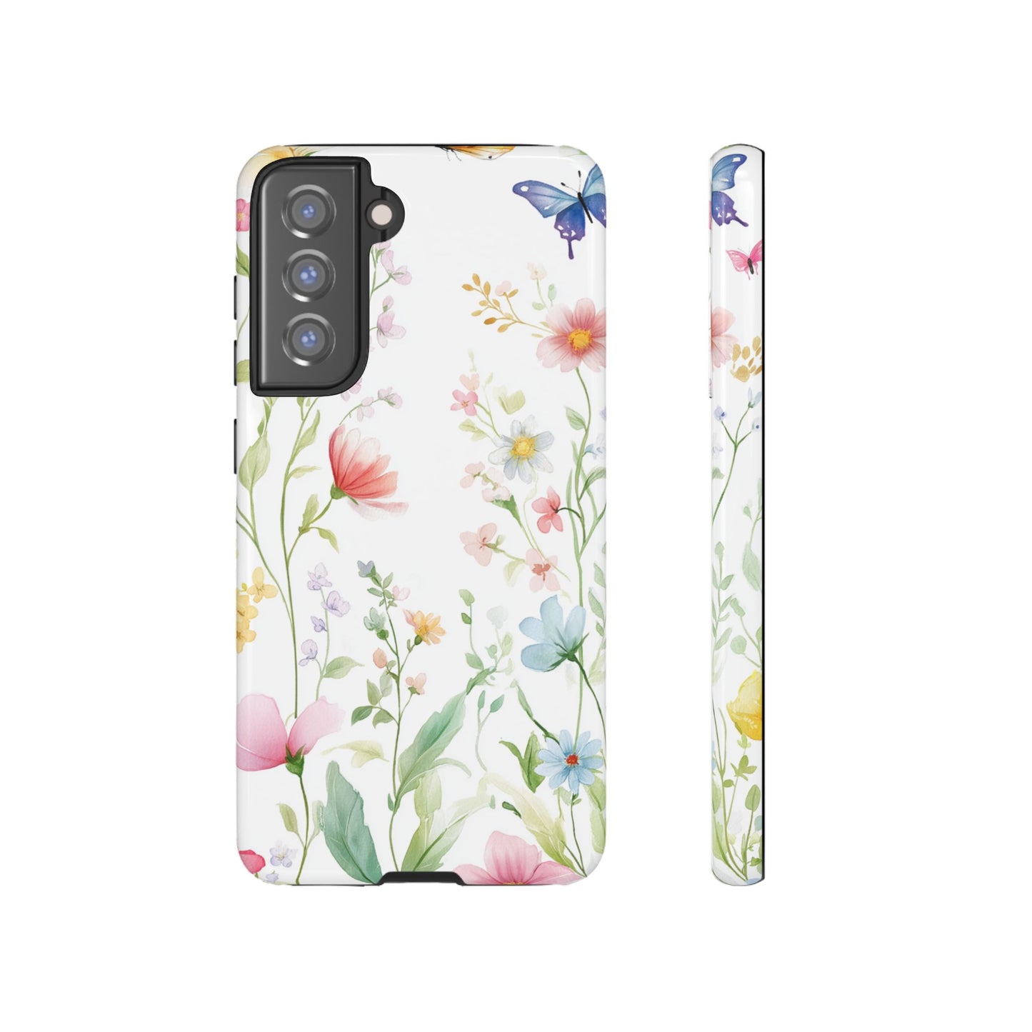 Watercolor Wildflower & Butterfly Phone Case - iPhone, Samsung, and Google case