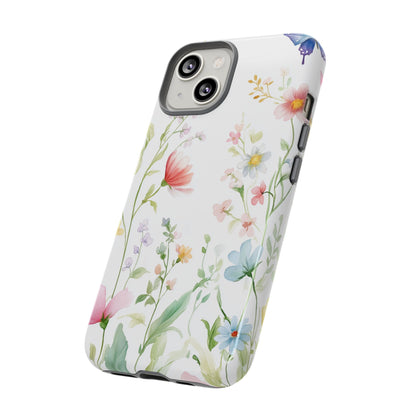 Watercolor Wildflower & Butterfly Phone Case - iPhone, Samsung, and Google case