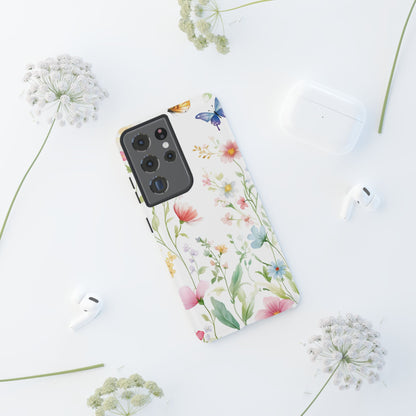 Watercolor Wildflower & Butterfly Phone Case - iPhone, Samsung, and Google case