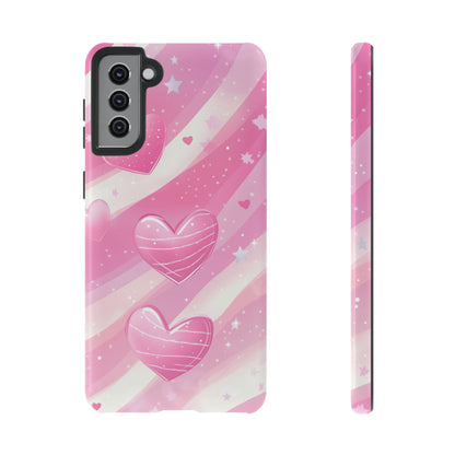 Pink Hearts Phone Case - iPhone, Samsung, and Google case