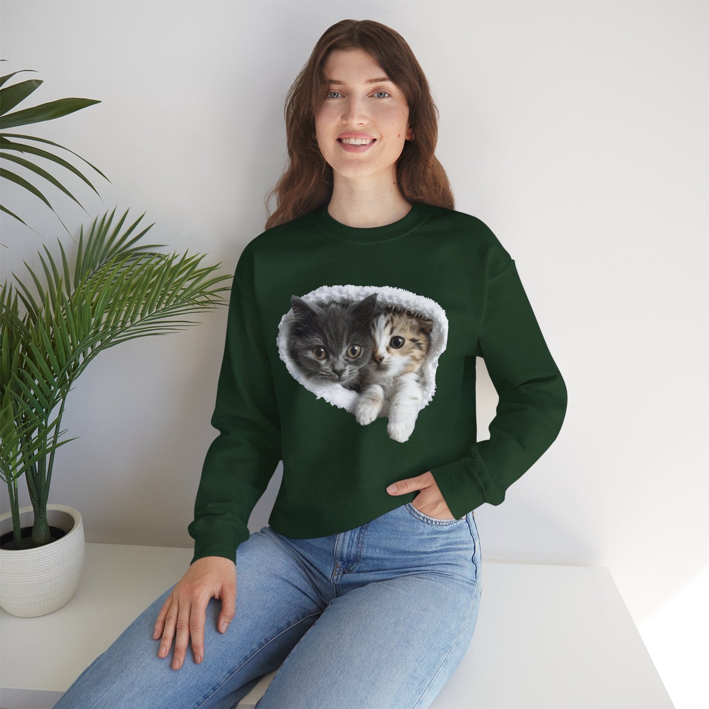 Playful Cats Crewneck Sweatshirt - Unisex Heavy Blend™ Crewneck Sweatshirt