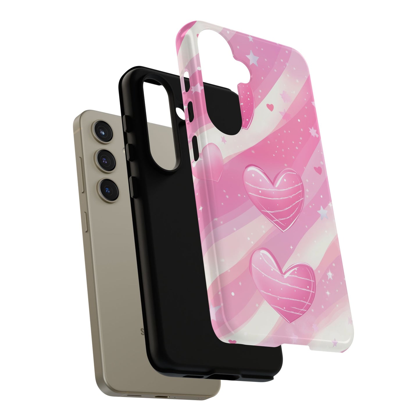 Pink Hearts Phone Case - iPhone, Samsung, and Google case