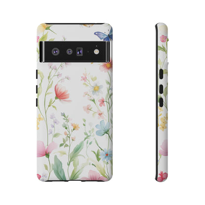 Watercolor Wildflower & Butterfly Phone Case - iPhone, Samsung, and Google case