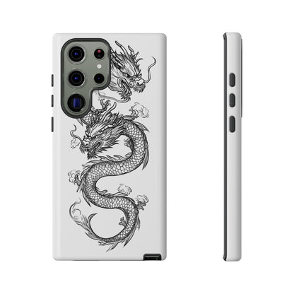 Dragons Phone Cases - Black Ink Tattoo Design of Dragons Tough Cases