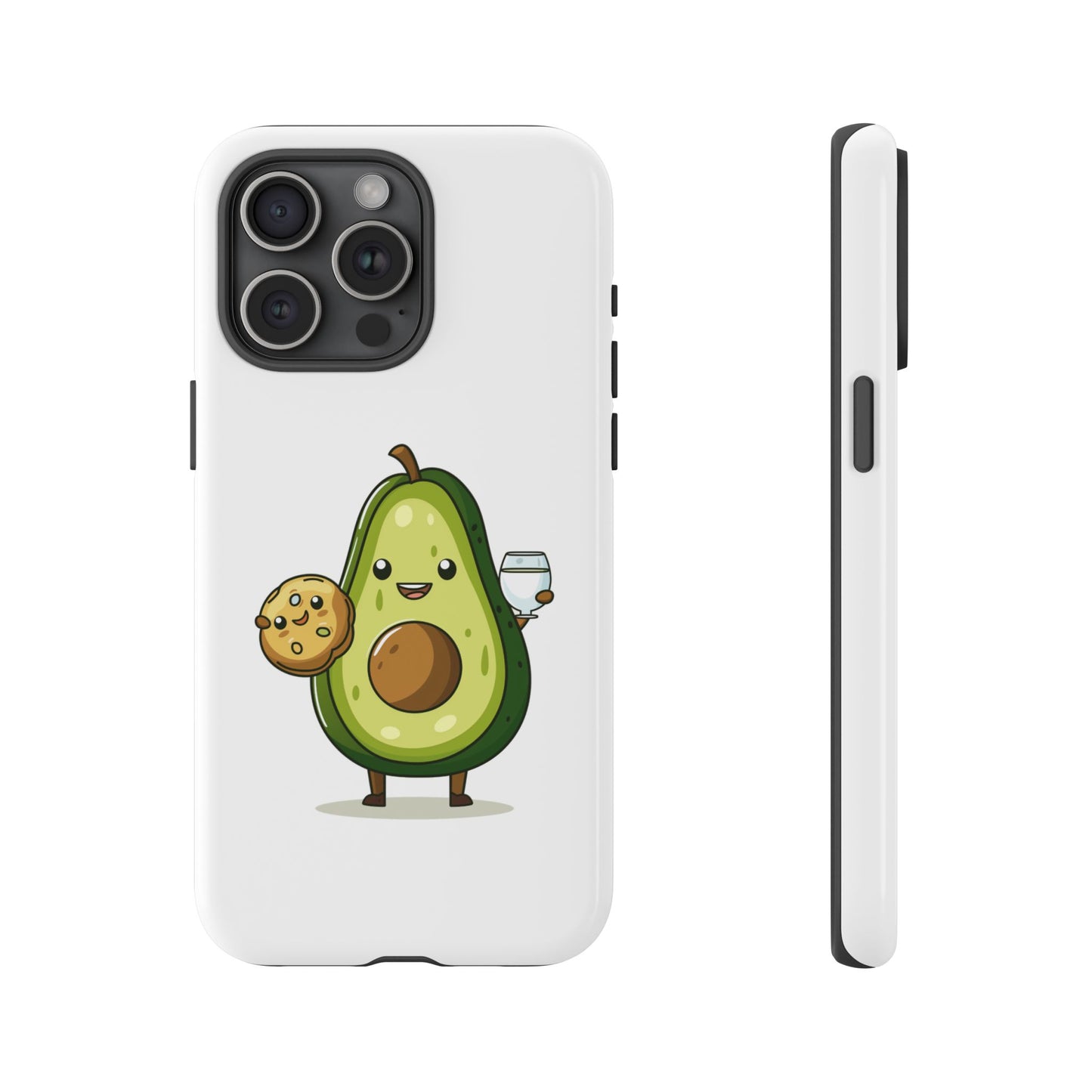 Tough Cases with Cute avocado cartoon character for iPhone, Samsung, and Google case