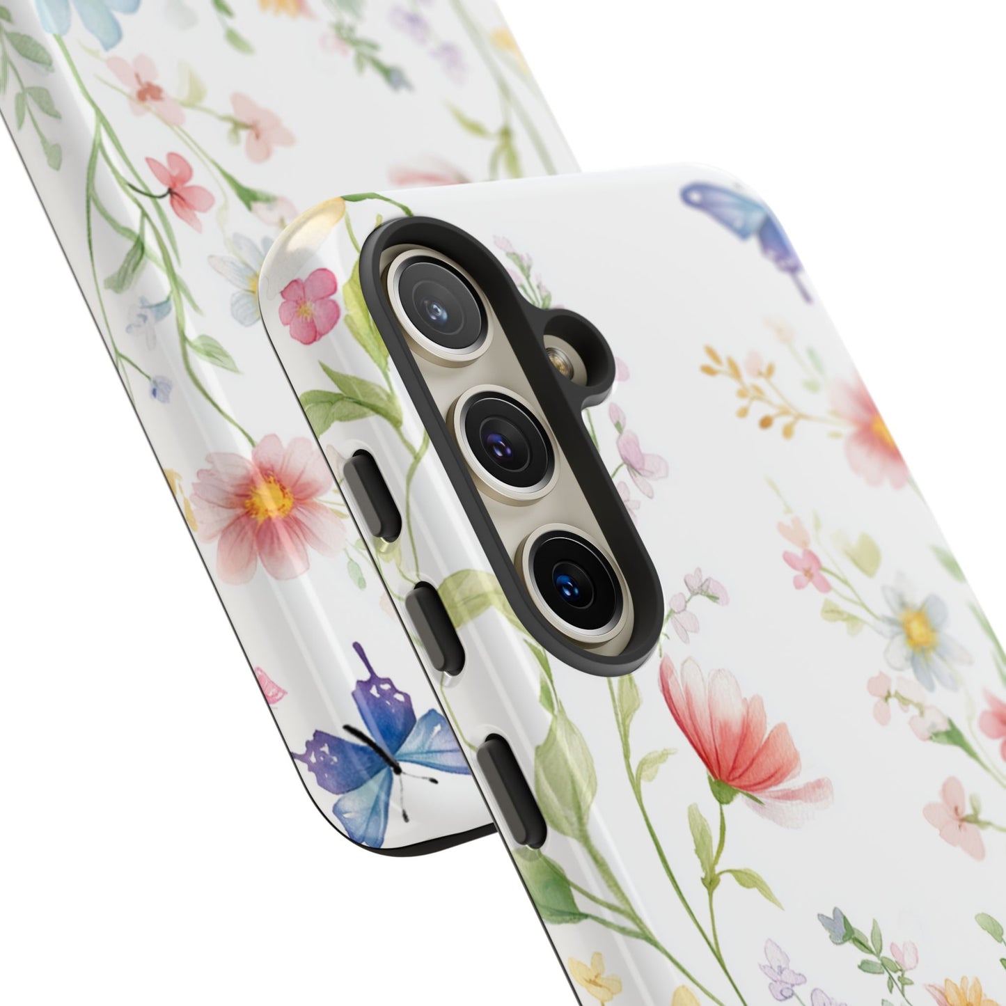 Watercolor Wildflower & Butterfly Phone Case - iPhone, Samsung, and Google case