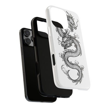 Dragons Phone Cases - Black Ink Tattoo Design of Dragons Tough Cases