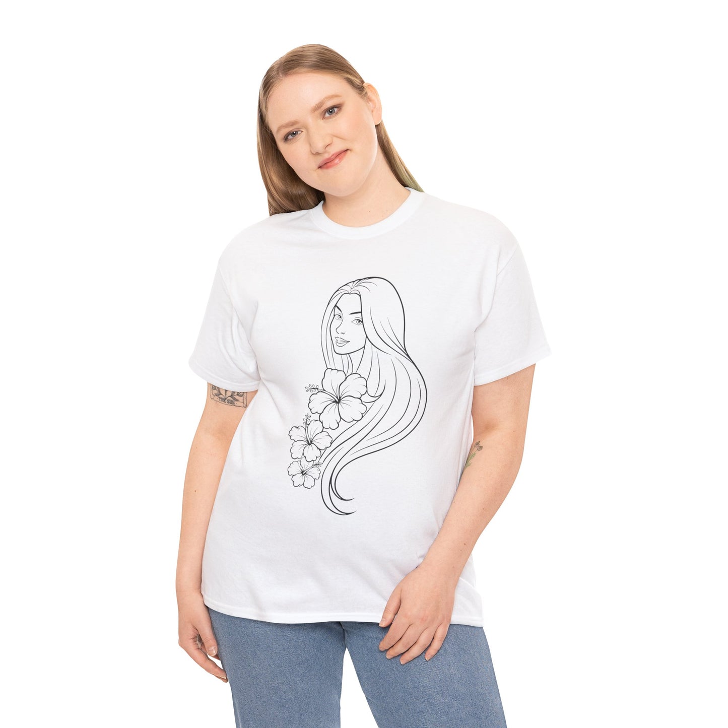 Floral Princess Cotton Tee - Chic Casual Wear - Birthday Gift - Mother's Day Gift