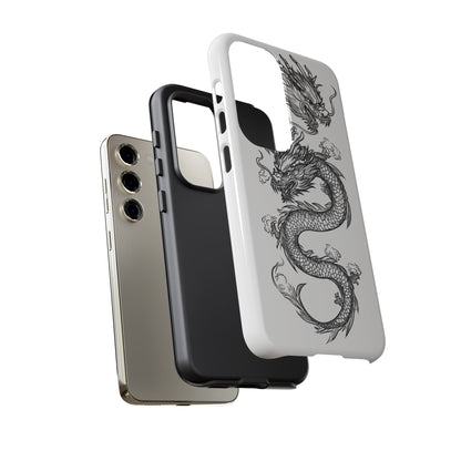 Dragons Phone Cases - Black Ink Tattoo Design of Dragons Tough Cases