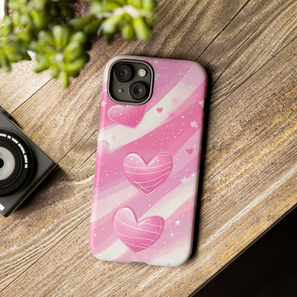 Pink Hearts Phone Case - iPhone, Samsung, and Google case