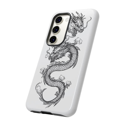 Dragons Phone Cases - Black Ink Tattoo Design of Dragons Tough Cases