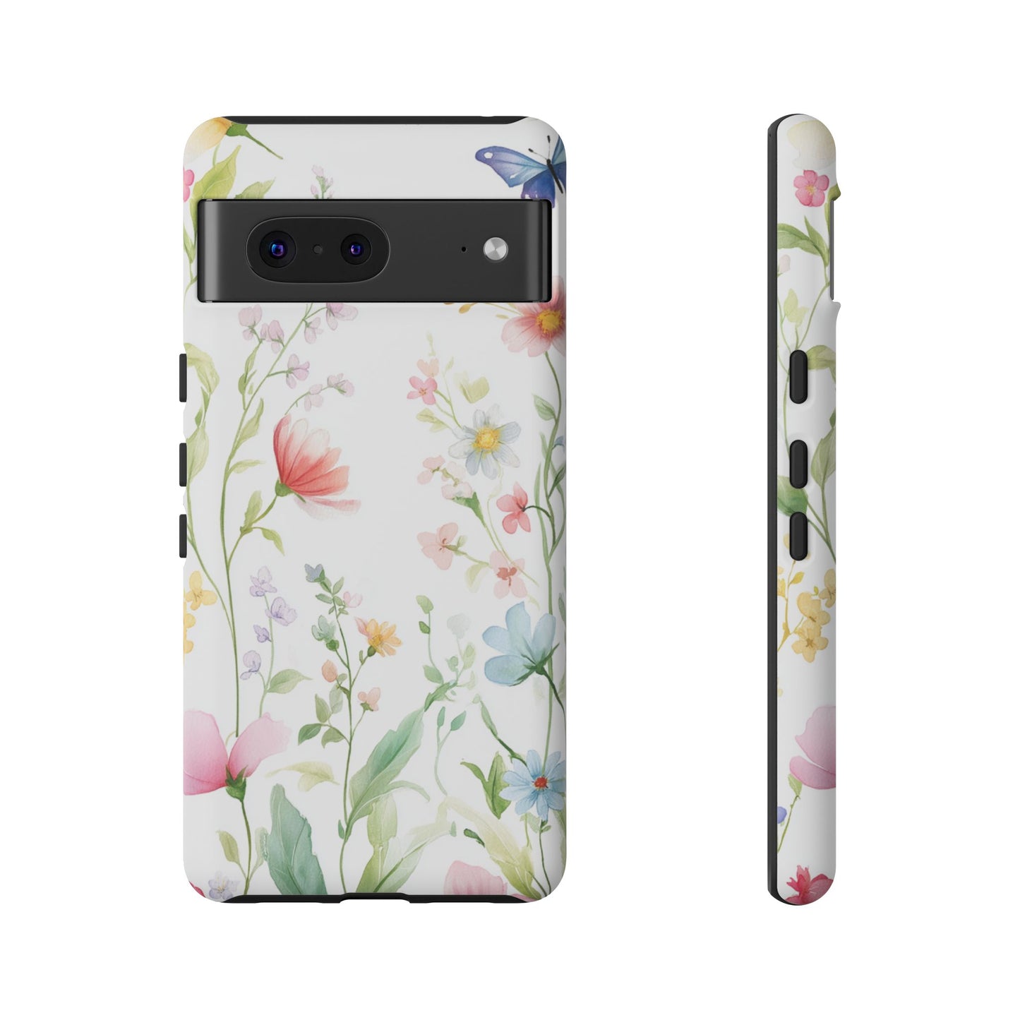 Watercolor Wildflower & Butterfly Phone Case - iPhone, Samsung, and Google case