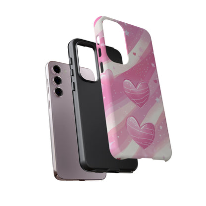 Pink Hearts Phone Case - iPhone, Samsung, and Google case