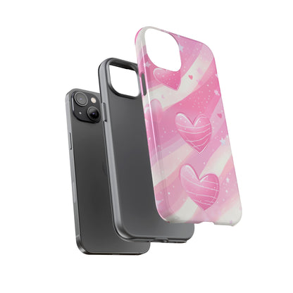 Pink Hearts Phone Case - iPhone, Samsung, and Google case