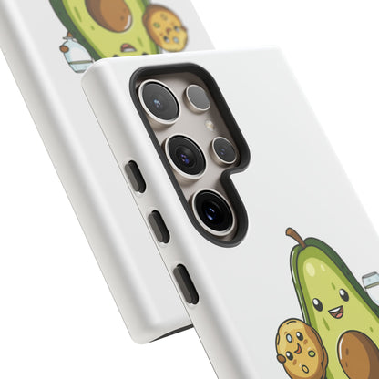 Tough Cases with Cute avocado cartoon character for iPhone, Samsung, and Google case