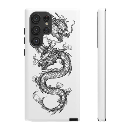 Dragons Phone Cases - Black Ink Tattoo Design of Dragons Tough Cases