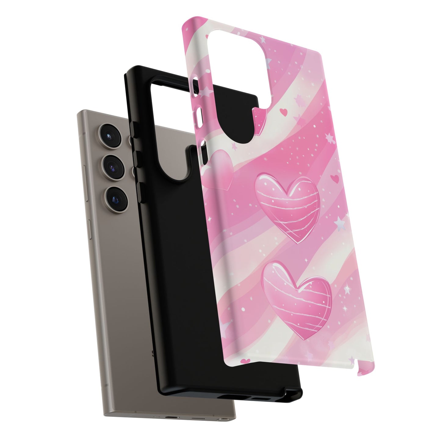 Pink Hearts Phone Case - iPhone, Samsung, and Google case