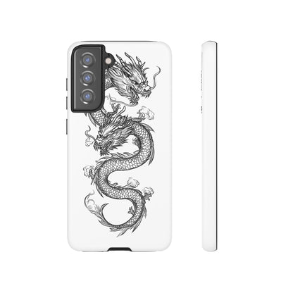 Dragons Phone Cases - Black Ink Tattoo Design of Dragons Tough Cases