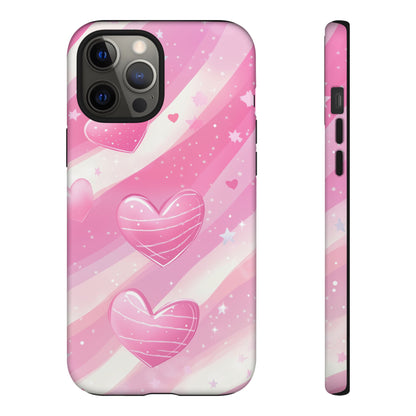 Pink Hearts Phone Case - iPhone, Samsung, and Google case