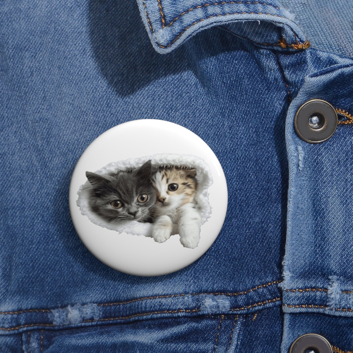 Custom Pin Buttons - Cute Cat Design for Cat Lovers - Paraw