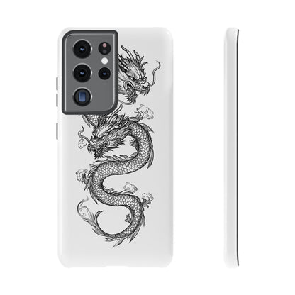 Dragons Phone Cases - Black Ink Tattoo Design of Dragons Tough Cases