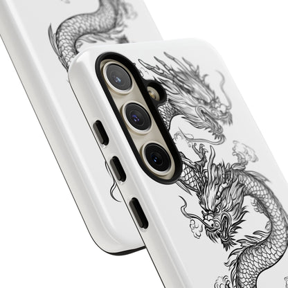 Dragons Phone Cases - Black Ink Tattoo Design of Dragons Tough Cases