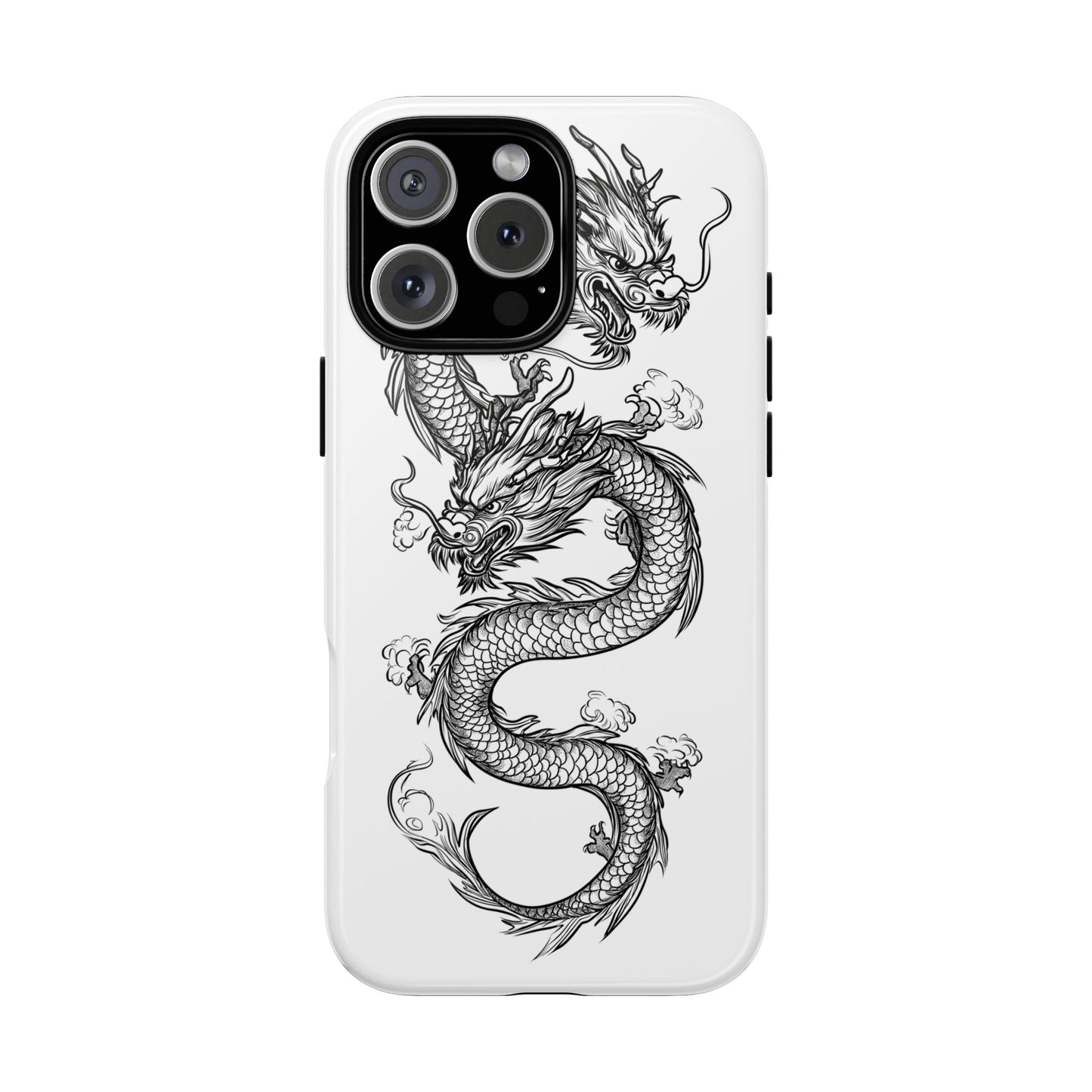 Dragons Phone Cases - Black Ink Tattoo Design of Dragons Tough Cases