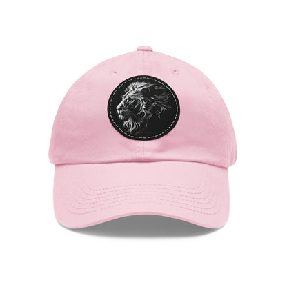 Dad Hat with Leather Patch and Lion Design – Stylish Casual Hat for Animal Lovers