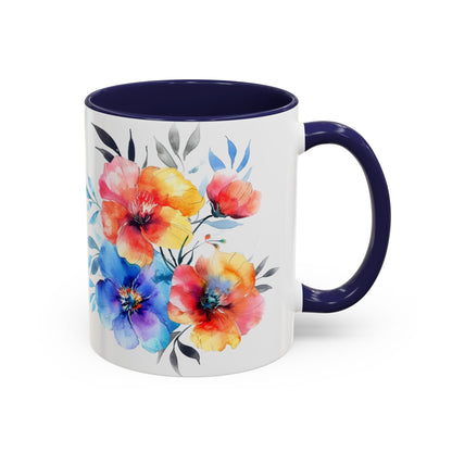 Oil colored  Wildflowers Accent Coffee Mug,  (11oz, 15oz)