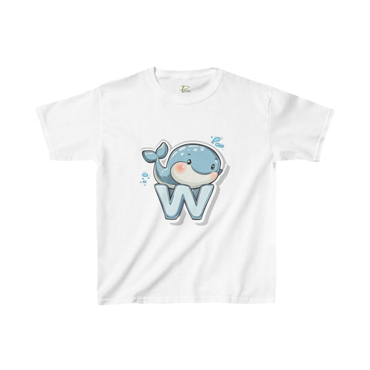 Kids Heavy Cotton™ Tee - Cute Cartoon Whale Design T-Shirt