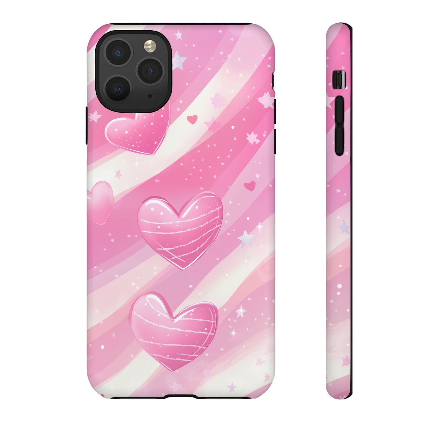 Pink Hearts Phone Case - iPhone, Samsung, and Google case