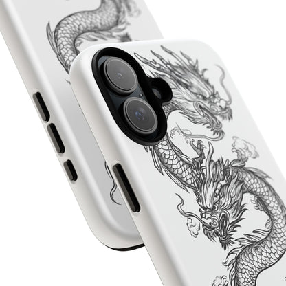 Dragons Phone Cases - Black Ink Tattoo Design of Dragons Tough Cases