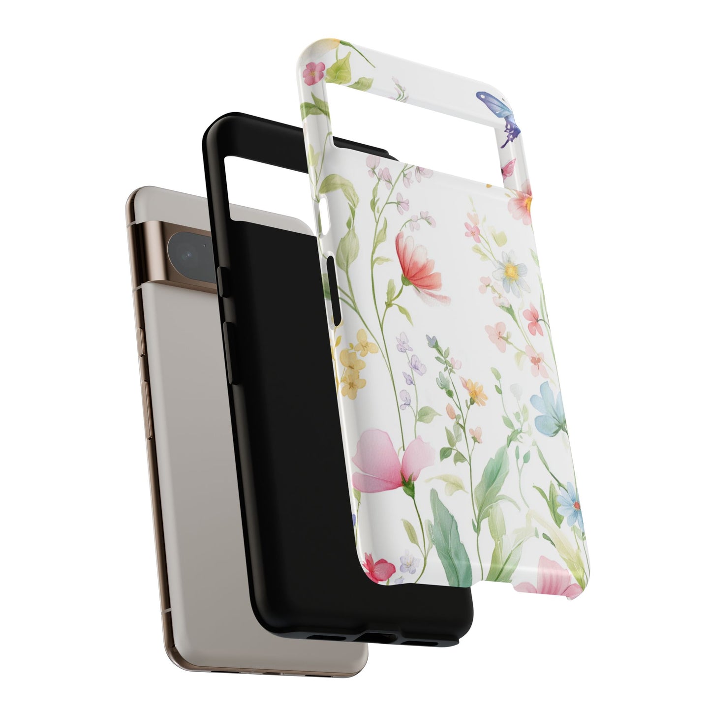 Watercolor Wildflower & Butterfly Phone Case - iPhone, Samsung, and Google case