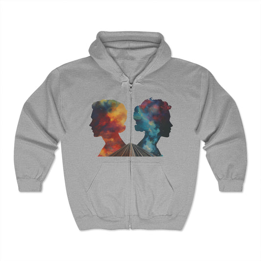 Unisex Heavy Blend™ Full Zip Hooded Sweatshirt - Cosmic Connection Full Zip Hooded Sweatshirt