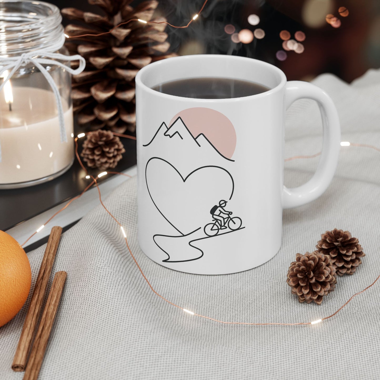 Adventure Heart Ceramic Mug - Perfect for Outdoor Lovers