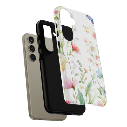 Watercolor Wildflower & Butterfly Phone Case - iPhone, Samsung, and Google case