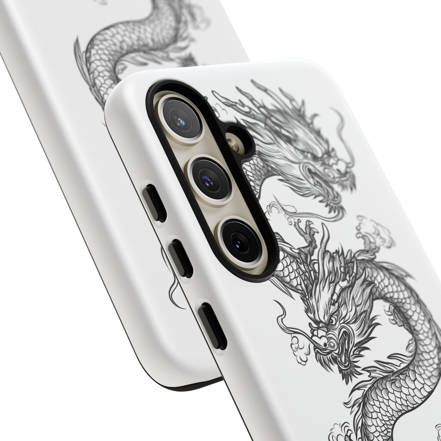 Dragons Phone Cases - Black Ink Tattoo Design of Dragons Tough Cases