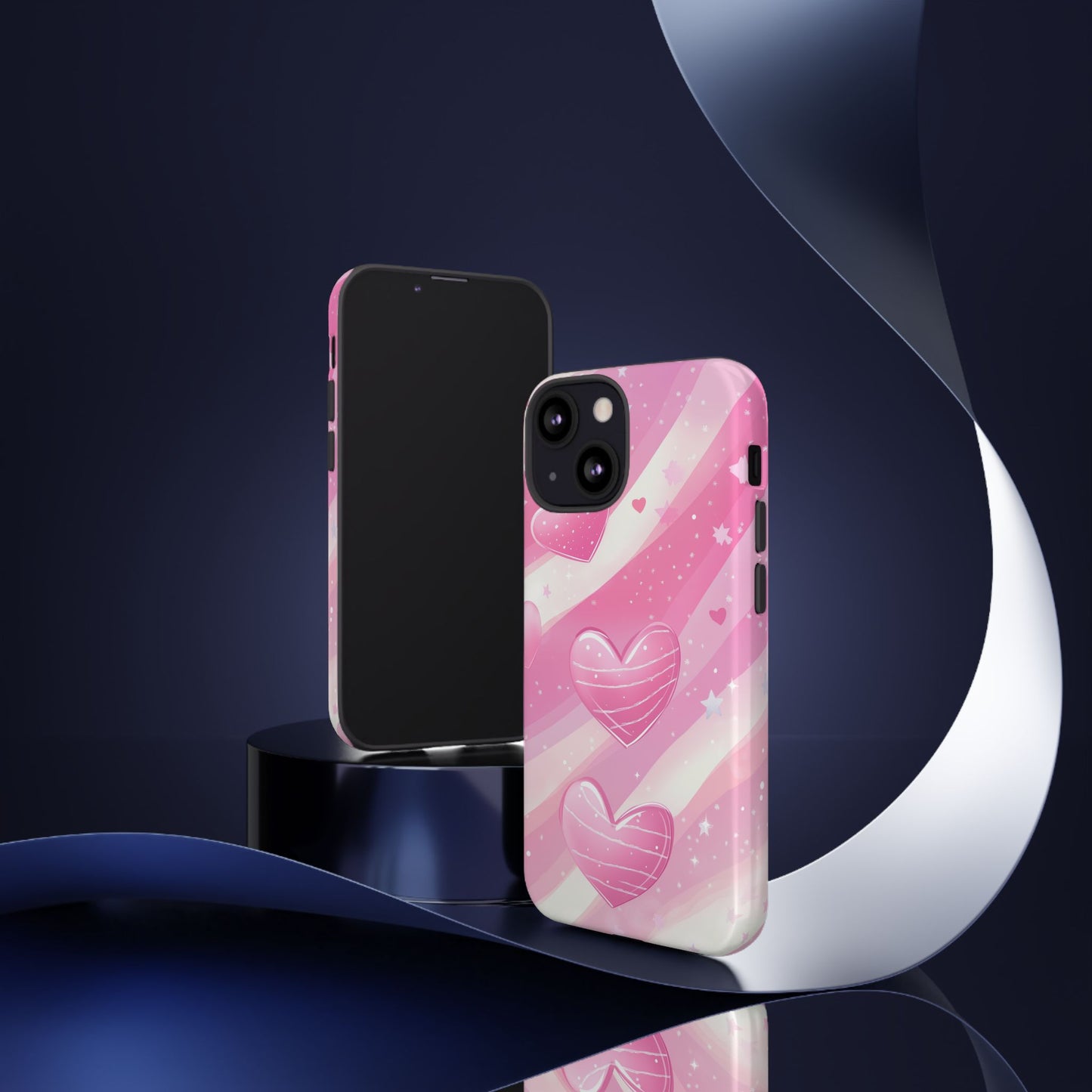 Pink Hearts Phone Case - iPhone, Samsung, and Google case