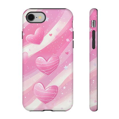 Pink Hearts Phone Case - iPhone, Samsung, and Google case