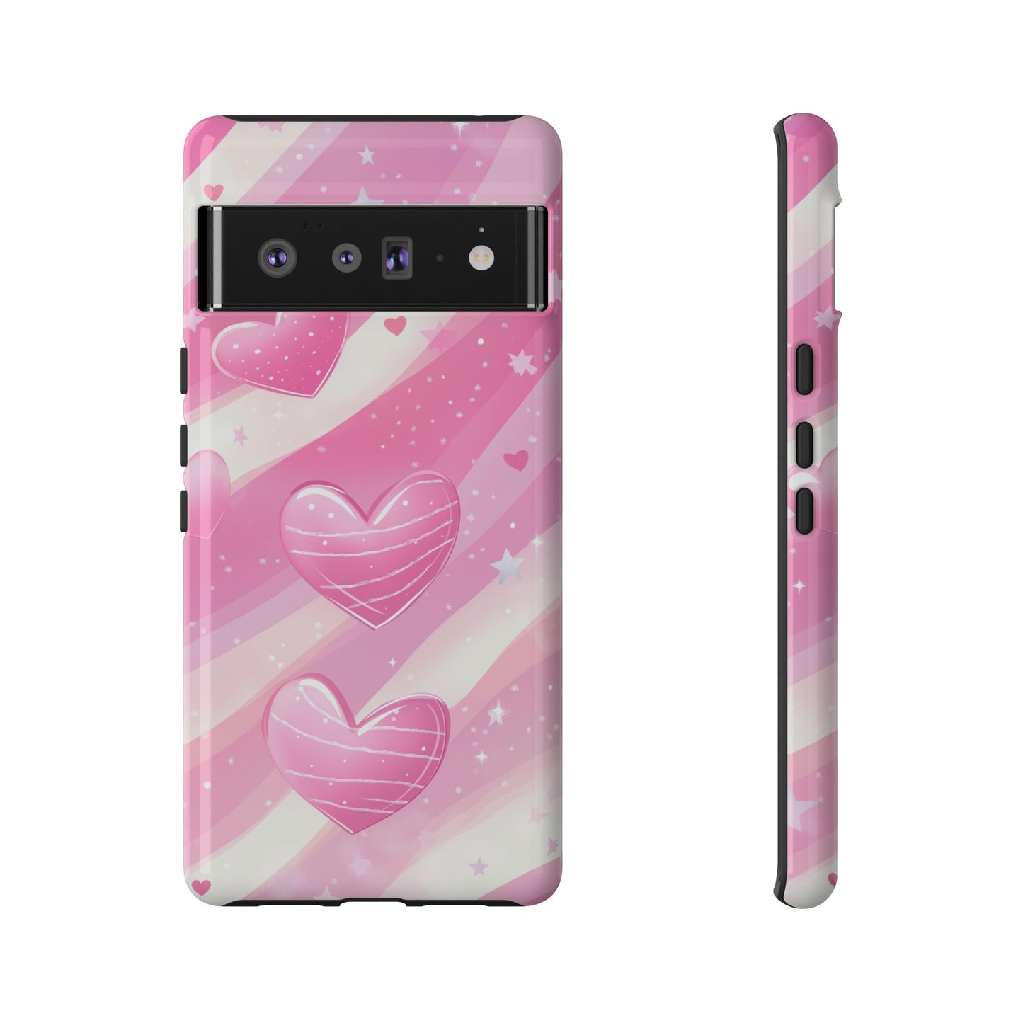 Pink Hearts Phone Case - iPhone, Samsung, and Google case